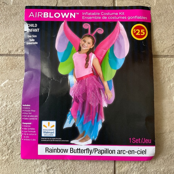 Halloween Costume, Rainbow Butterfly, Inflatable Costume, Child, One Size - Picture 1 of 3